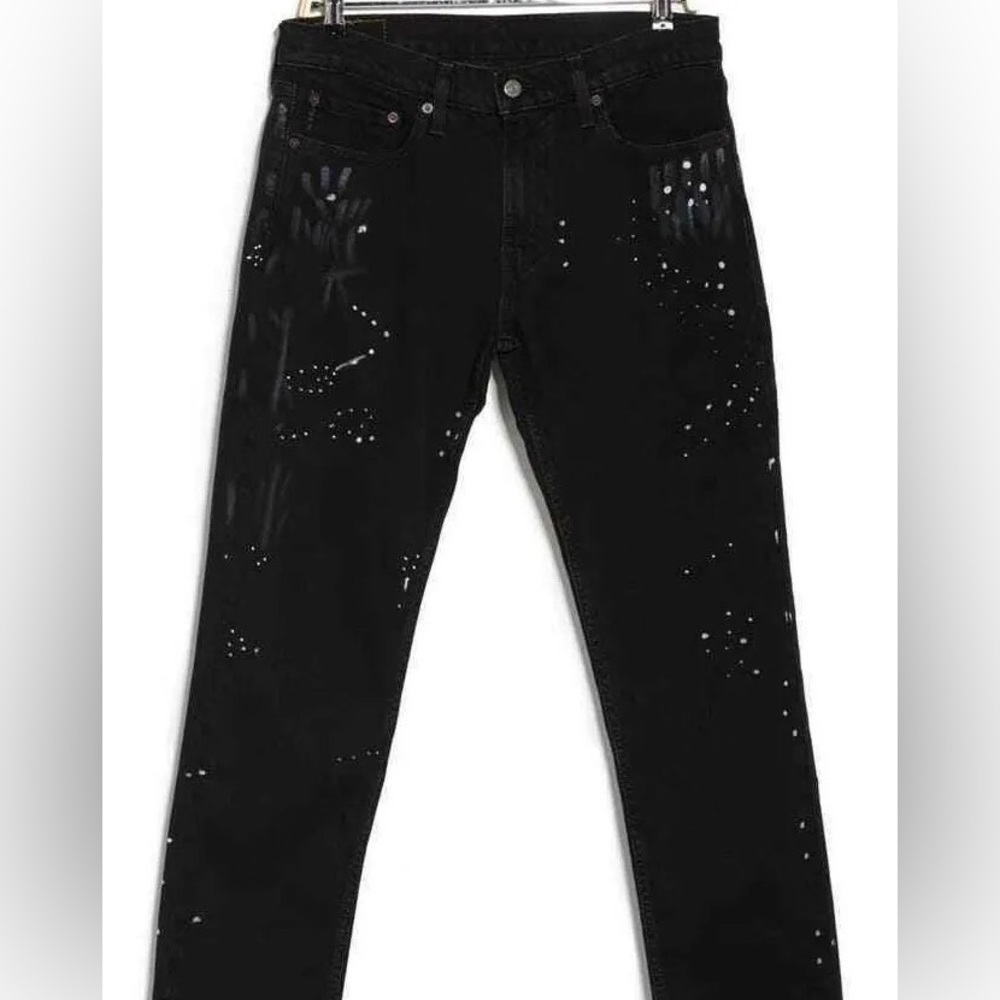 Levi’s 511 Slim Fit Stretch Cut Off Jeans Paint Splatter